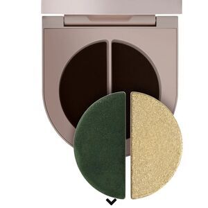 ROSE INC Satin & Shimmer Duet Powder & Cream Eyeshadow Satin Olive Khaki Shimmer